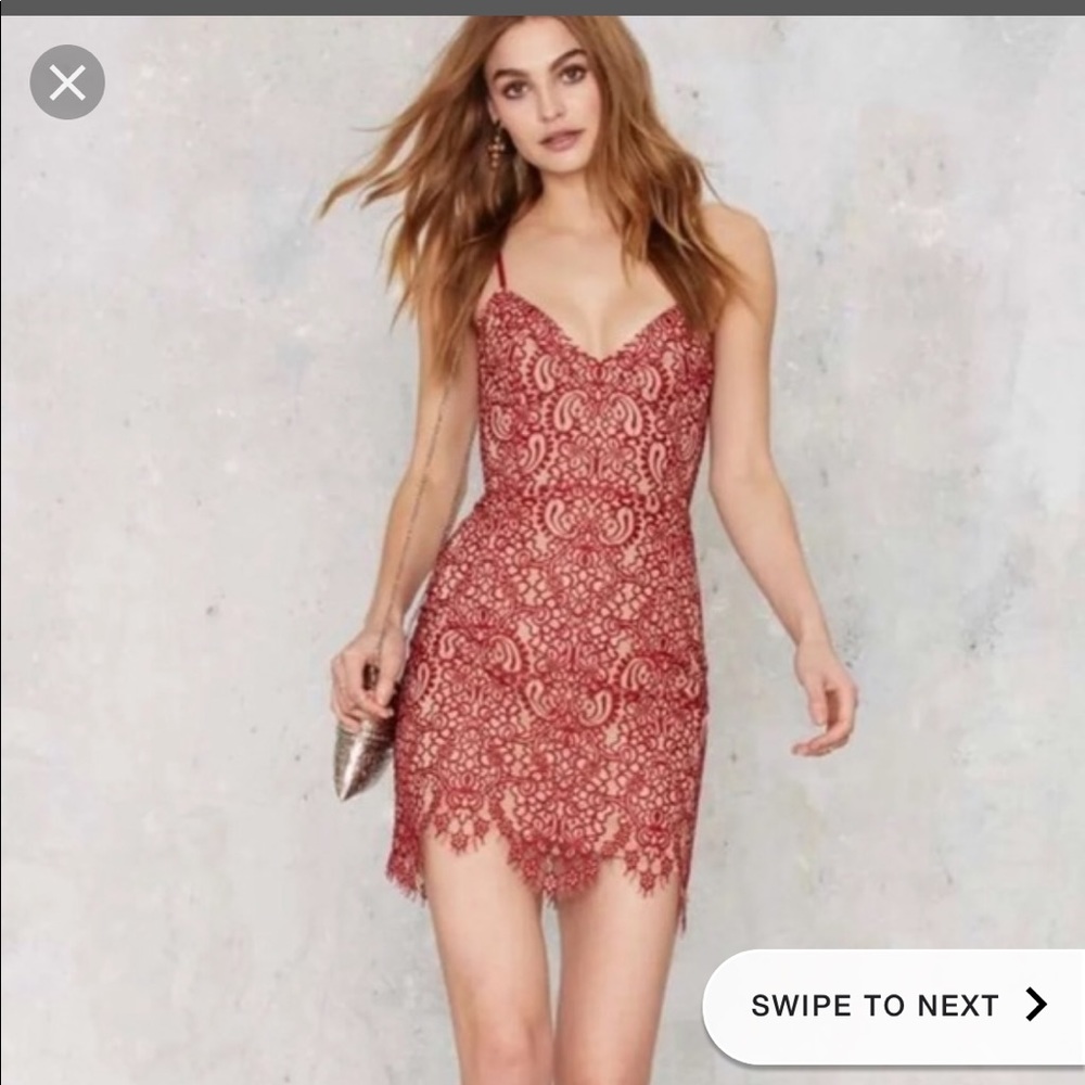 For love and lemons red lace dress